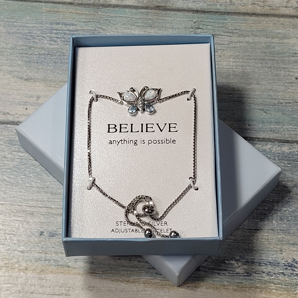 Silver Butterfly Adjustable Bracelet - image 8